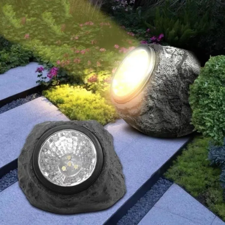 太阳能庭院灯户外自动仿真石头室外花园超亮装饰LED防水景观射灯