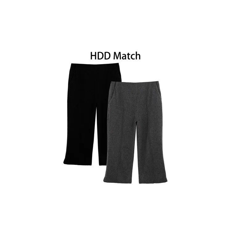 HDD- "休闲百搭" 羊毛  秋冬女款六七分直筒质感百搭休闲裤 Y9538