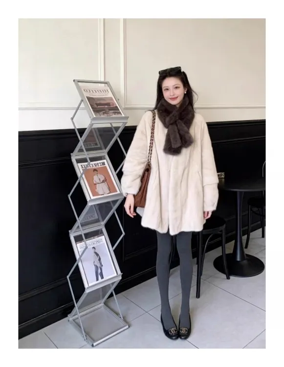 慵懒风时尚毛毛保暖大衣女2026秋冬季时尚休闲百搭长袖外套上衣