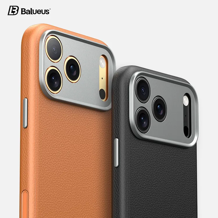 适用苹果17ProMax手机壳iPhone17pro真皮17保护套16ProMax磁吸壳