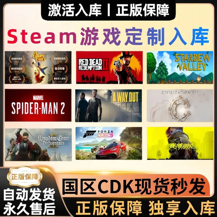 Steam游戏 定制入库 激活码 CDKEY 电脑游戏