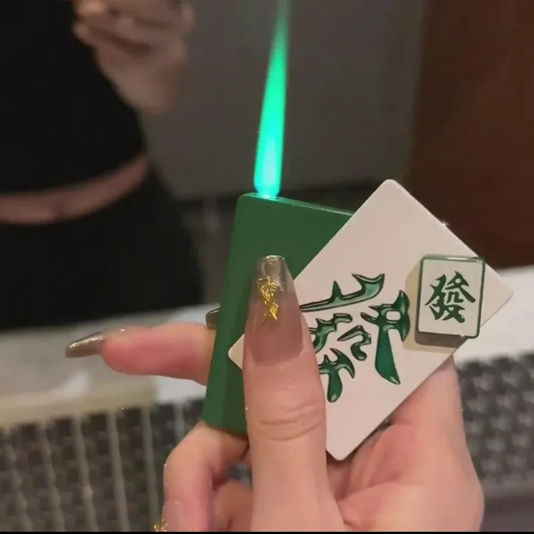 网红侧滑转盘麻将旋转打火机扑克牌全金属防风潮流个性送男女礼物