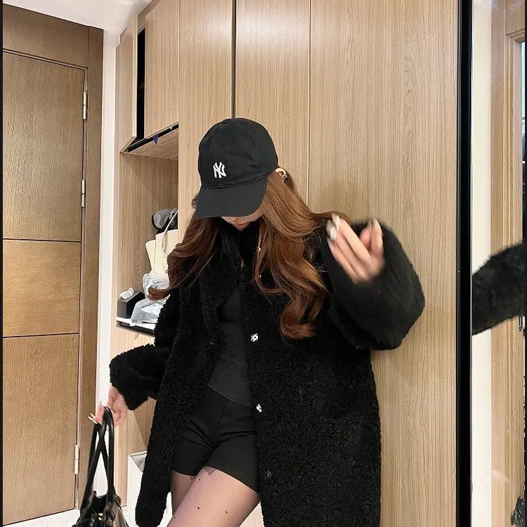 富人区3.0TEDDY皮毛一体外套女冬季加厚毛绒中长款韩版小香风