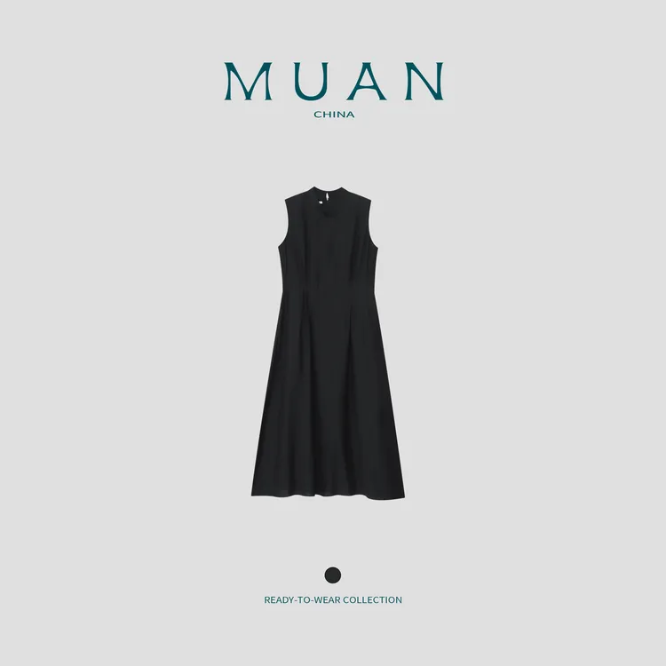 木岸：《如约而至裙》MUAN定制高级宽松简约背心裙长裙女YJ-23833