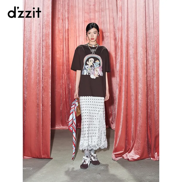 【小马宝莉联名系列】dzzit地素短袖T恤26夏棉宽松上衣女3K2BA29