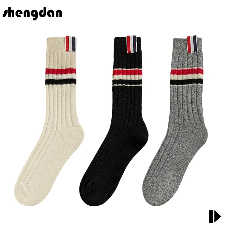 生旦JK风加厚羊毛长筒袜秋冬棉ins潮羊绒保暖百搭运动中筒堆堆袜