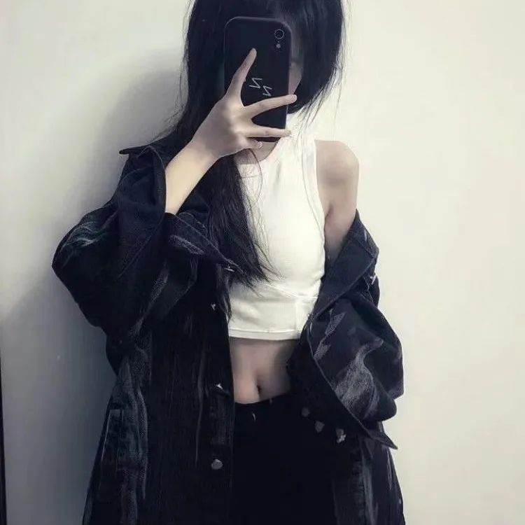 2024春秋季美式复古高街牛仔外套女ins潮牌渐变扎染宽松夹克上衣