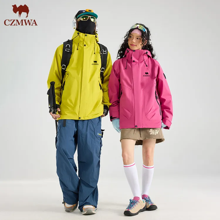 骆驼骑师三合一冲锋衣男女户外防水防风登山服情侣可拆卸连帽外套