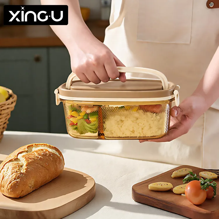 饭盒微波炉加热耐高温玻璃碗上班族带饭餐盒高硼硅保鲜盒密封盒