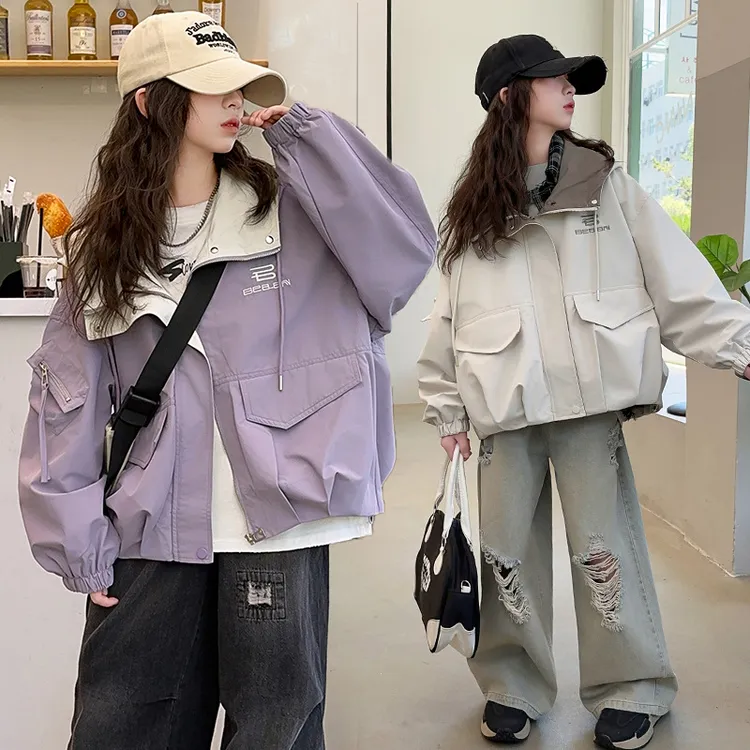 童装新品衣服女童外套春秋装2025新款中大童洋气冲锋衣新品春季女