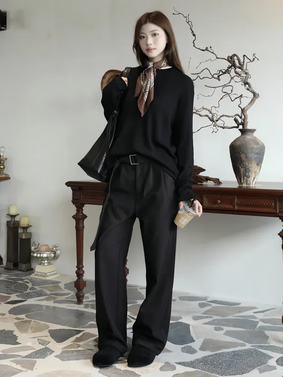 XBAI秋冬新款男士时尚row西裤欧美ken同款/直筒加绒