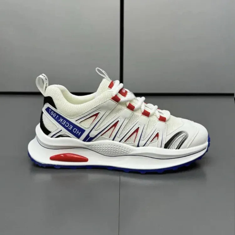 2025夏季新款男鞋时尚百搭拼接潮流舒适厚底增高休闲设计感老爹鞋