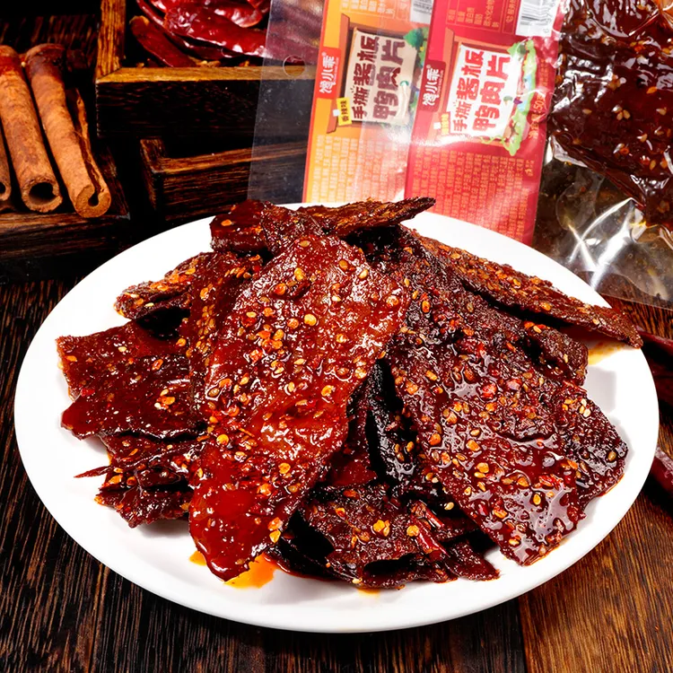 馋小乖手撕酱板鸭肉片去皮脱骨麻辣休闲卤味零食解馋肉制品