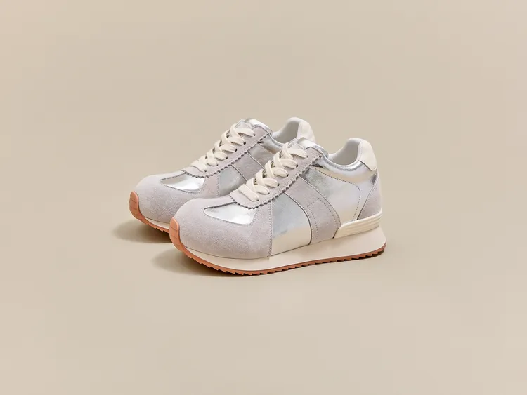 头层真皮德训鞋少女风时尚休闲鞋夏季增高运动鞋步鞋时尚