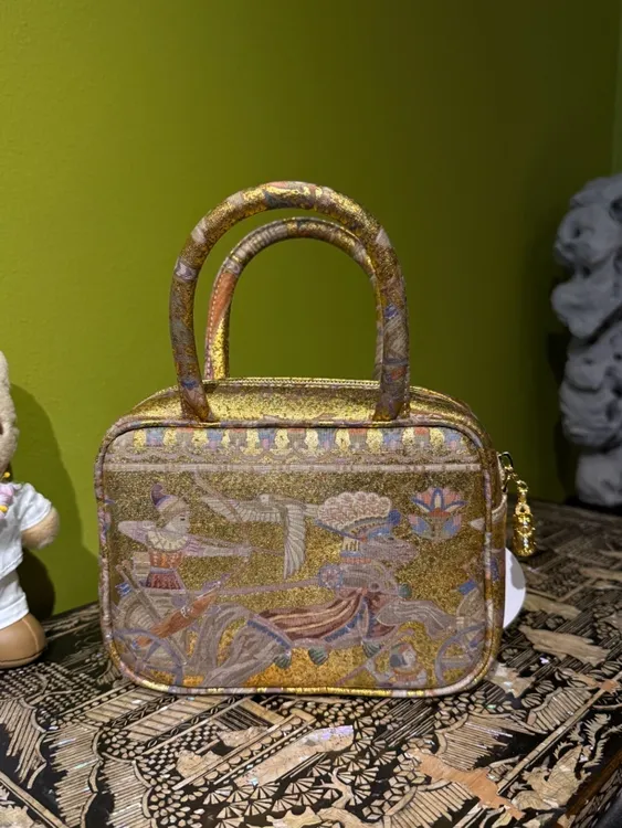 梵笙茶事 印度风 小号电视机包  手拎包斜跨单肩包重工百搭