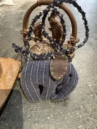 [四月阳光]手工布艺亚麻老布大象香包挂件