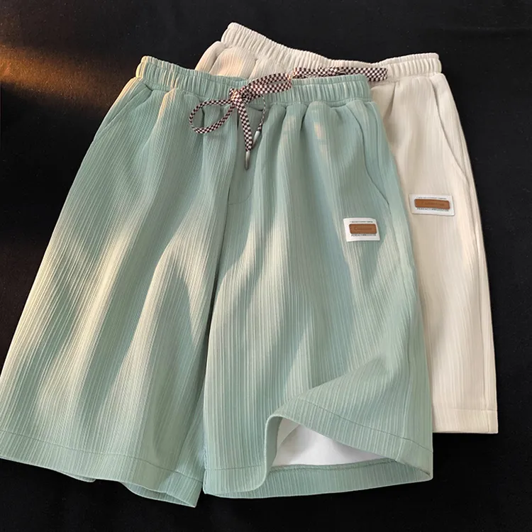 冰丝短裤男夏季透气五分裤子青春时尚潮牌微弹宽松男生运动休闲裤