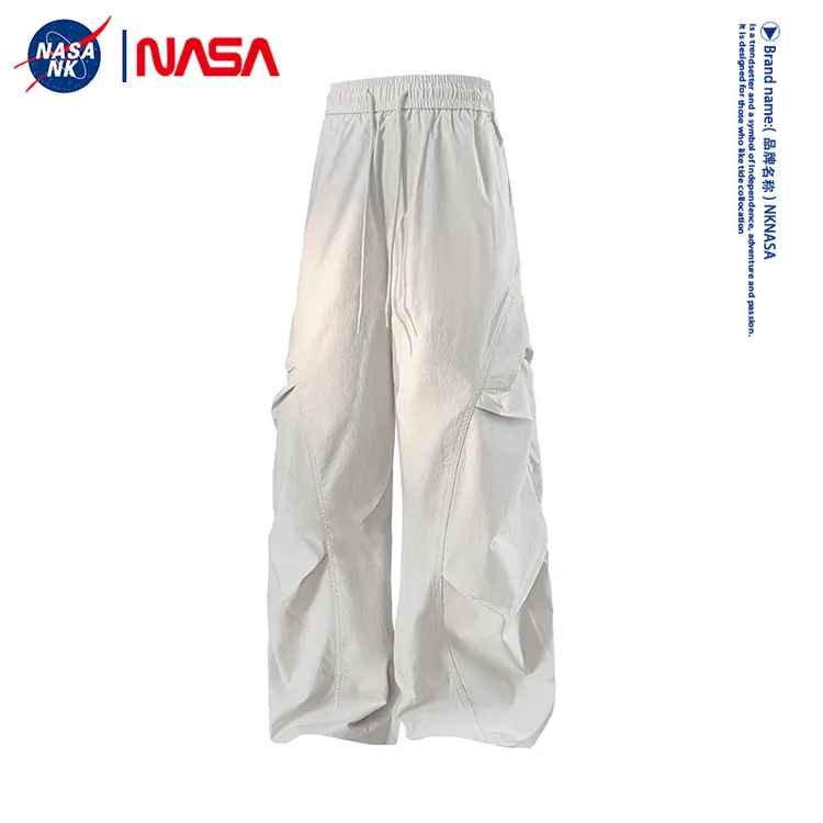 NASA联名户外机能美式褶皱伞兵工装裤男款秋冬季休闲直筒运动长裤