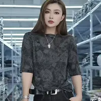 【思思精选】2025新款圆领设计感高级轻奢印花针织衫A784#