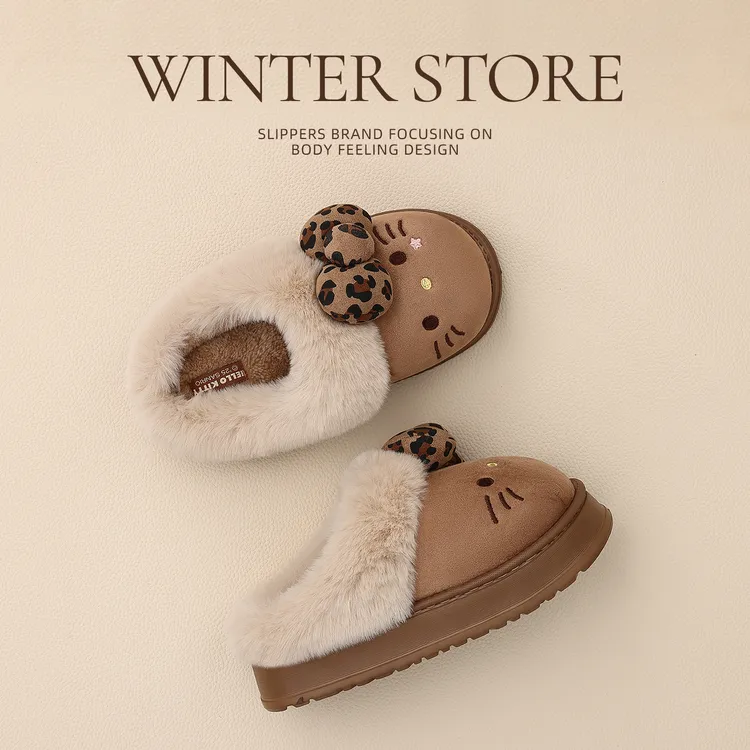 HelloKitty棉拖鞋女款2025年新款爆款冬季室内家居保暖毛绒棉拖鞋