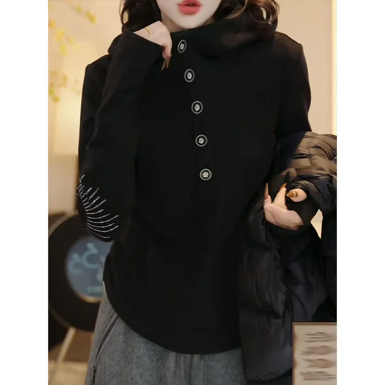 重工烫钻连帽卫衣女2025冬季新双面绒时尚显瘦保暖高级感减龄上衣