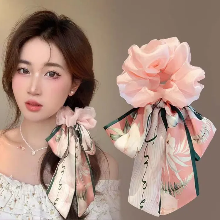 蝴蝶结发带女2025新款飘带头绳大肠发圈高级感扎头发皮筋发饰发绳