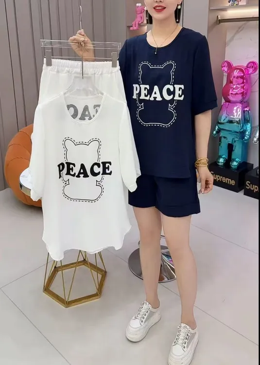 洋气韩版夏季两件套短袖裤休闲风时尚短袖减龄时尚套装家居服通勤