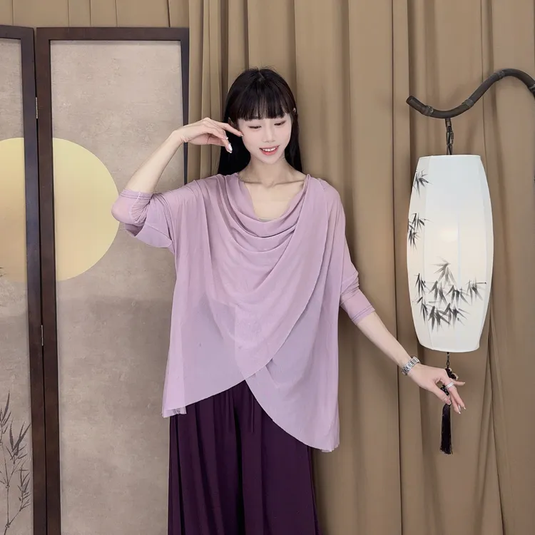 MuMu堆堆领罩衫宽松感练功服舞蹈服现代舞练功服