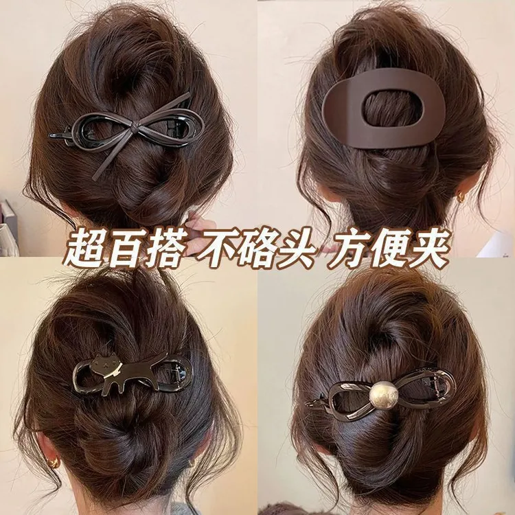【多款混搭】简约磨砂鸭嘴夹大号后脑勺盘发抓夹女2025新款发夹扭扭