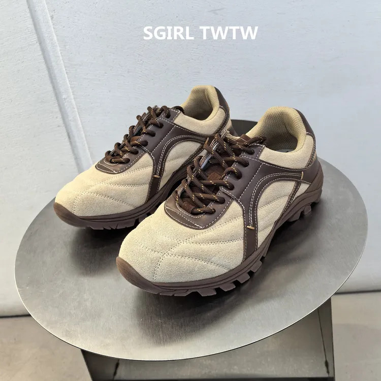 SGIRL TWTW2025年秋季新款真皮车线平底百搭时尚休闲鞋老爹鞋女鞋