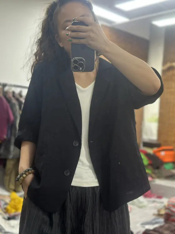 HY    双纱净色小西装