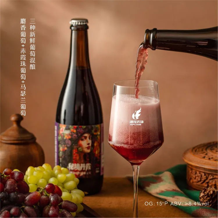 酒花农场 秘境丹霞 混酿葡萄野菌酸艾尔 精酿啤酒酸啤 750ml/瓶