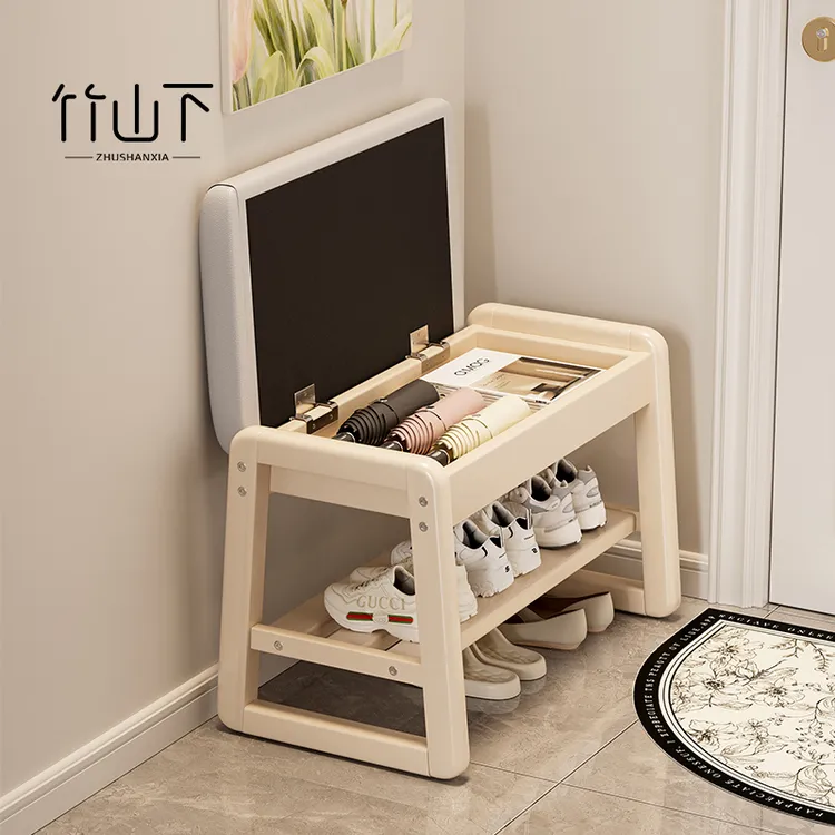 实木换鞋凳门口可坐网红款家用穿鞋凳进门凳可坐鞋柜收纳凳储物凳