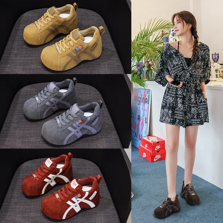 隐形内增高勃肯鞋女显瘦显脚小2025新款秋冬德训鞋坡跟厚底休闲鞋