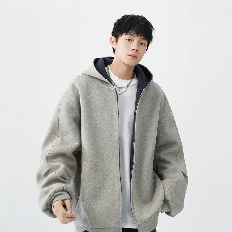 CLEANFIT简约高级感重磅卫衣撞色高克重空气层质感连帽开衫卫衣