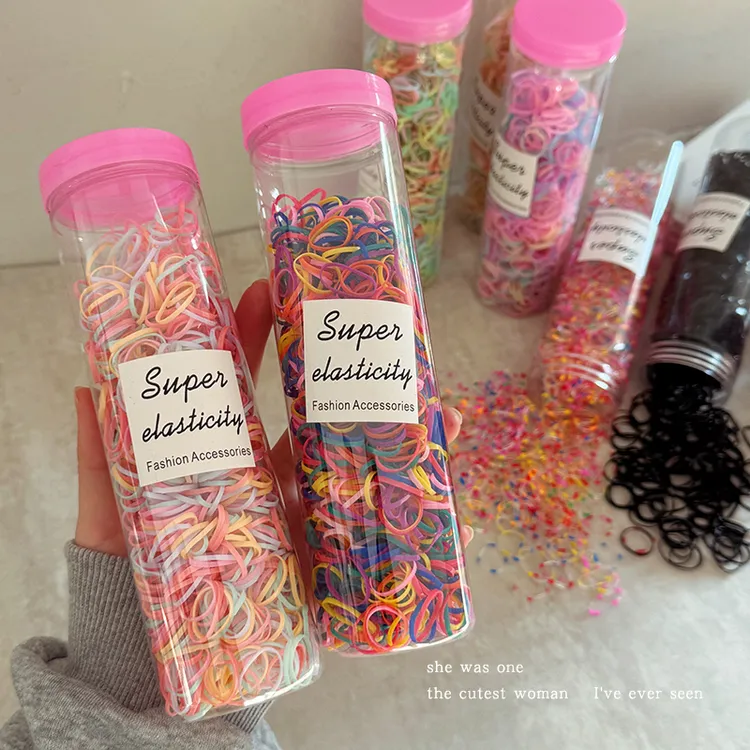 彩色儿童发圈不伤发头绳高弹力耐用橡皮筋皮套扎头发发绳编发头饰