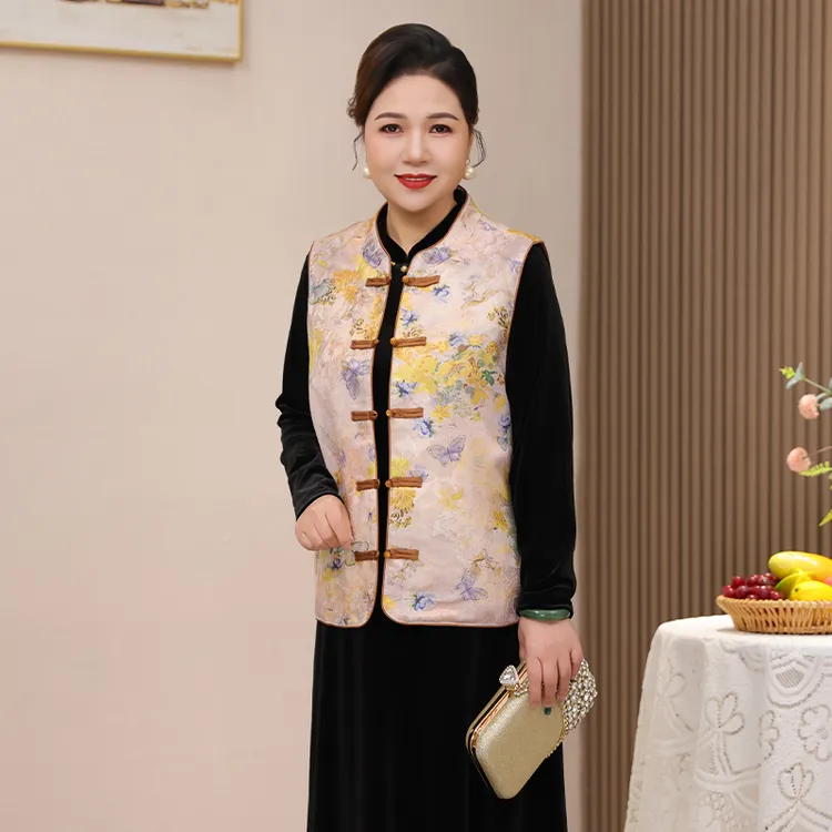 马甲女2025新款秋季妈妈装国风复古新中式大码中老年女装马夹
