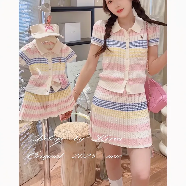 母女装两件套可爱洋气韩版甜系小香风2025新款潮亲子装夏季女童裙