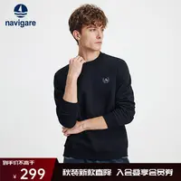 Navigare意大利小帆船休闲圆领卫衣男士秋季新款圆领套头T恤衫