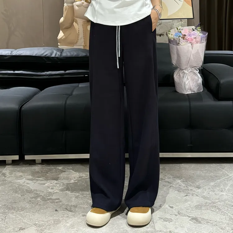 宿慕SUMU软糯舒适阔腿裤2025新款 9-21加厚高腰显瘦直筒裤 25316
