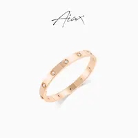 AIAX 秋上新 【LOVE】简约气质明星同款饰品圆形手镯TSS6922