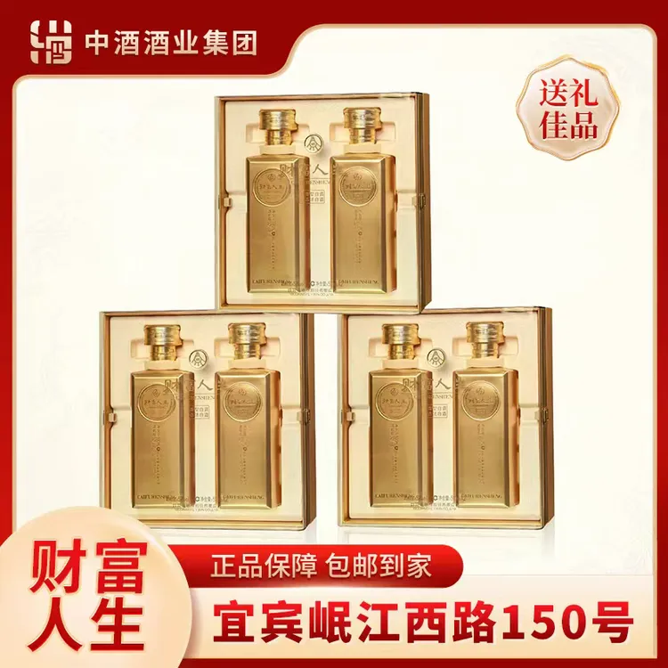 財富人生五粮液股份出品 金砖双支礼盒 浓香型白酒52度500ml