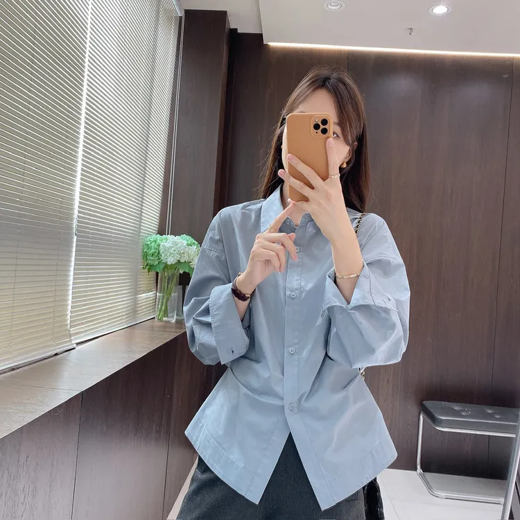 IMFLY金小金自制女装 莱赛尔衬衫DYW9713法式收腰洋气显瘦衬衫