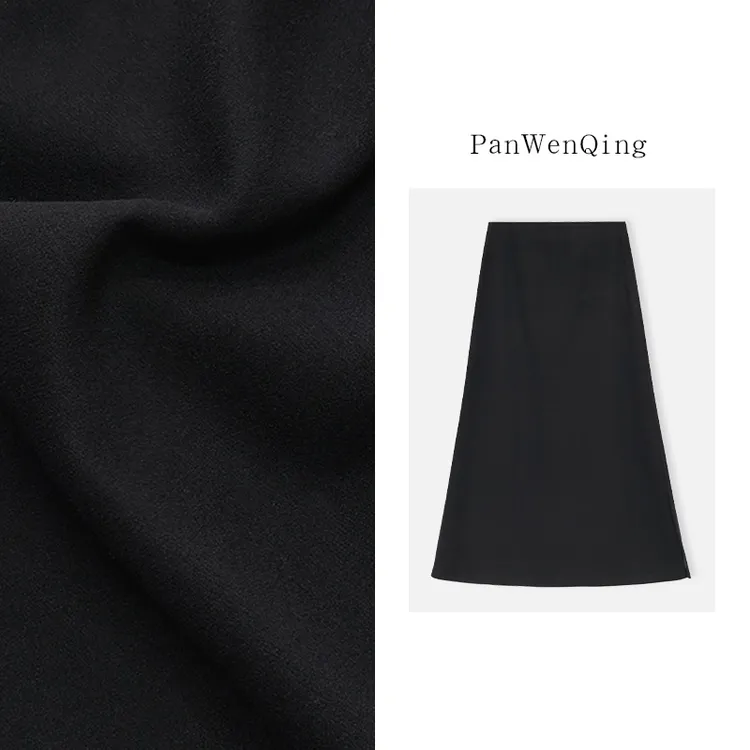 【赫本裙】半身裙羊毛下摆开叉A字裙EZ-25103017-QS