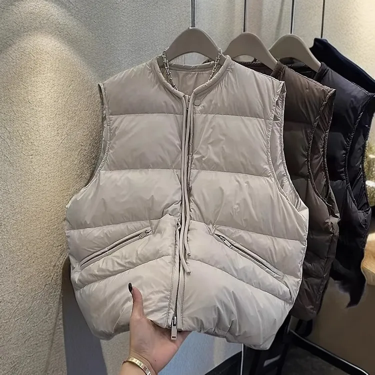 2025秋季新款百搭宽松洋气小个子保暖防风洋气立领修身马甲外套女