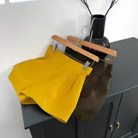 【老头女装定制】 亚麻前自然后松紧短裤 X-25096