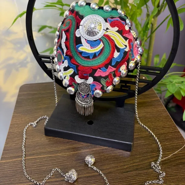 原创民族风刺绣发箍流苏遮白发发带国风文艺复古头饰空顶帽