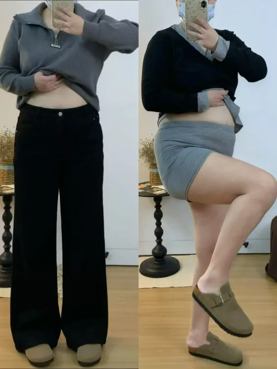 黑色加绒窄版阔腿牛仔裤女胖妹妹秋冬高腰百搭显瘦宽松直筒裤梨形