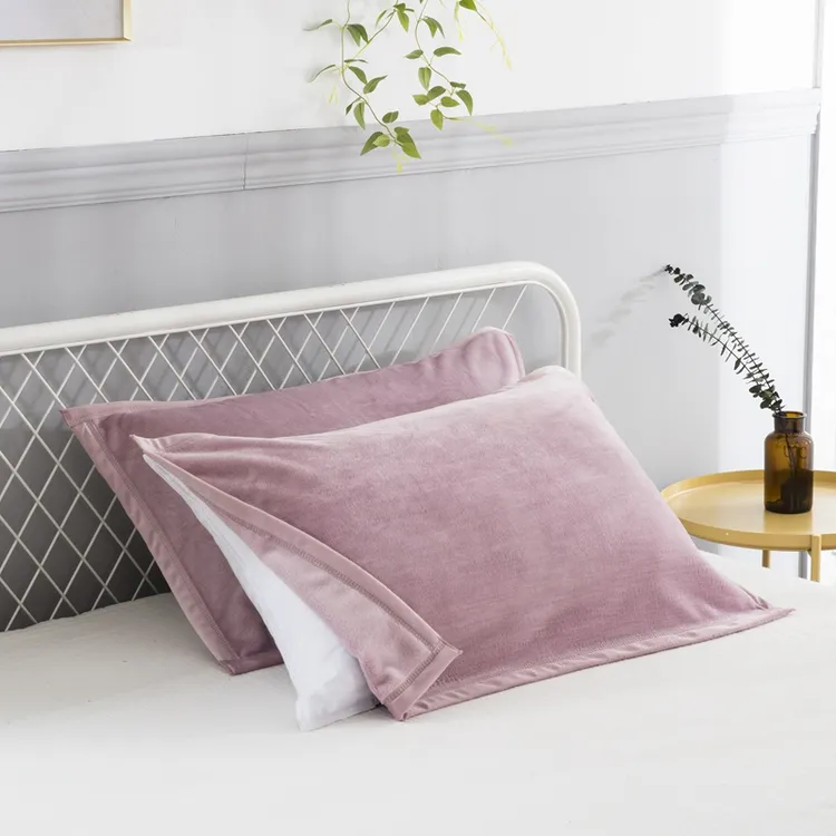 保暖枕巾法兰绒加厚加绒高克重包边牛奶绒学生家用珊瑚绒枕头垫巾
