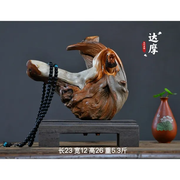 太行崖柏根雕摆件寿星弥勒佛达摩财神观音天然随型木雕雕件工艺品